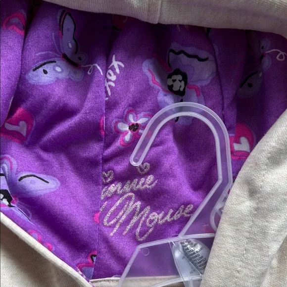 Cream Minnie Mouse Hoodie with Purple Accents - Picture 2 of 4